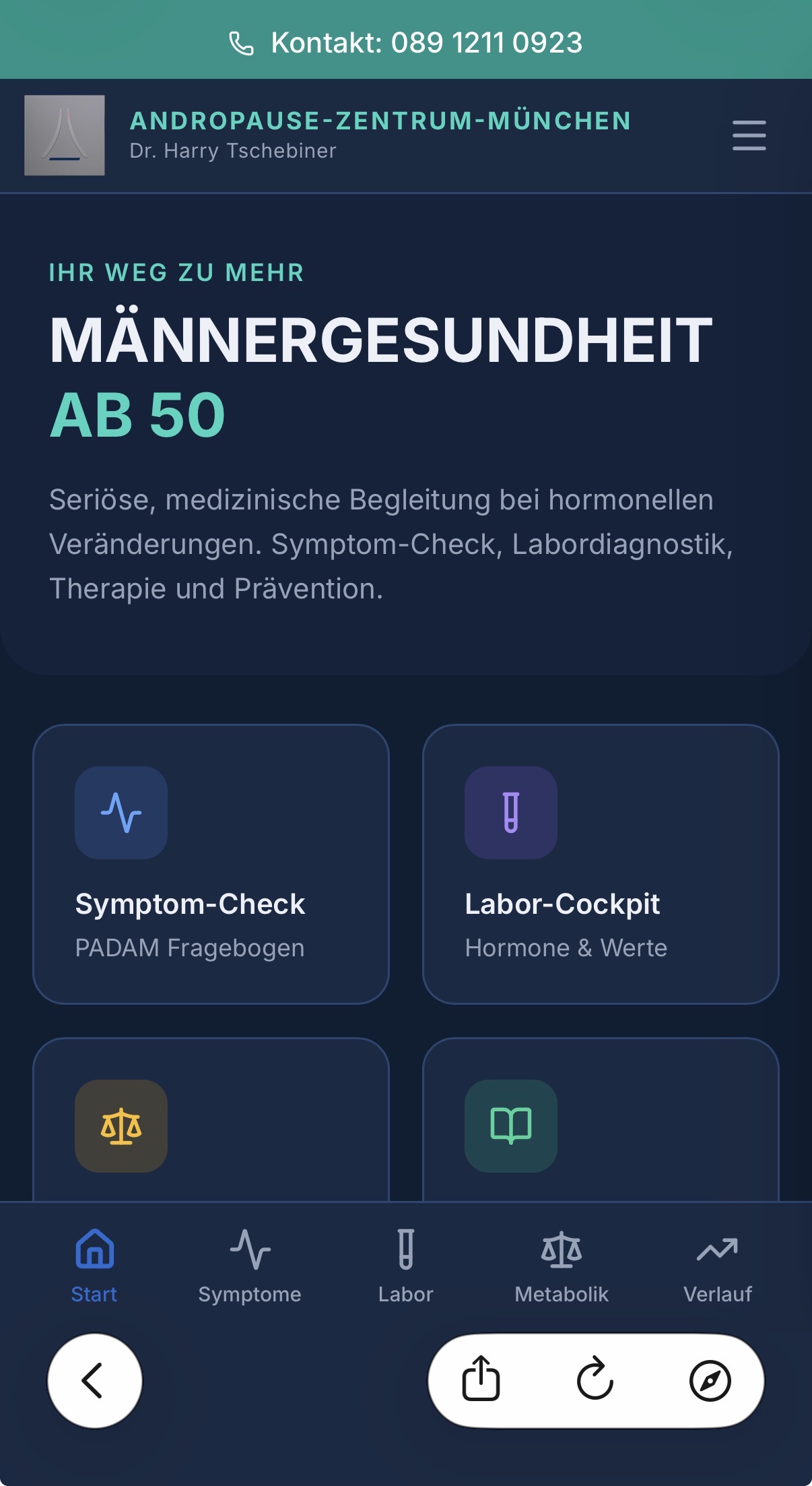 AZM Patienten-App Screenshot – Laborwerte und Symptom-Tracking